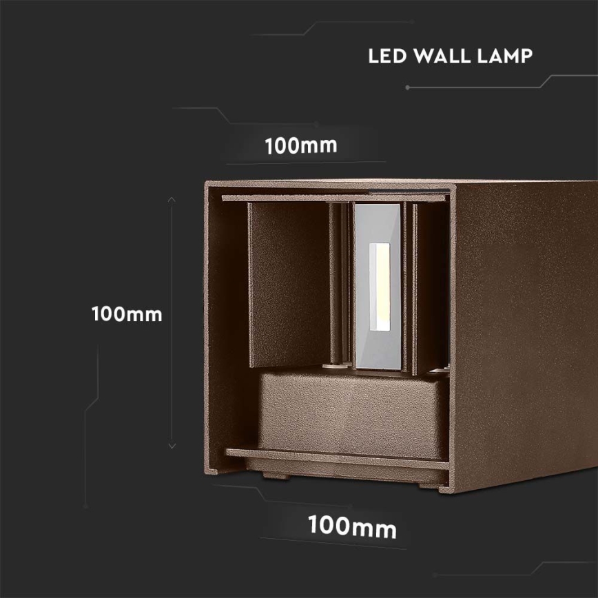 LED spoljašnje zidno svetlo LED/11W/230V 3000K IP65 braon