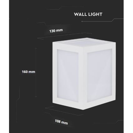 LED spoljašnje zidno svetlo LED/12W/230V 3000K IP65 bela
