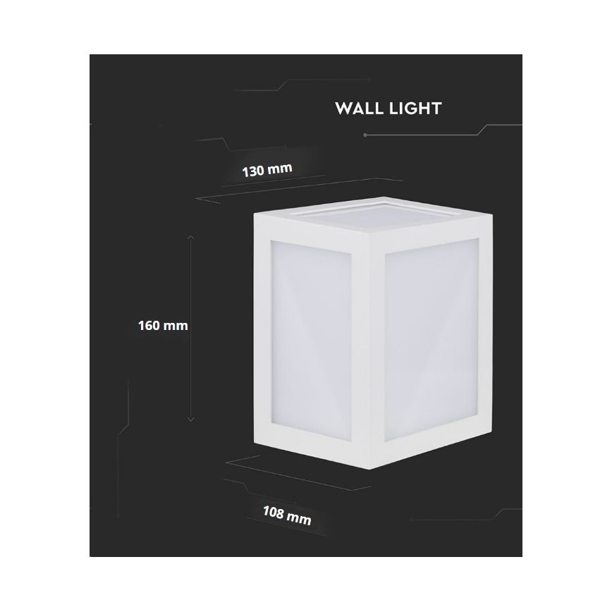 LED spoljašnje zidno svetlo LED/12W/230V 3000K IP65 bela