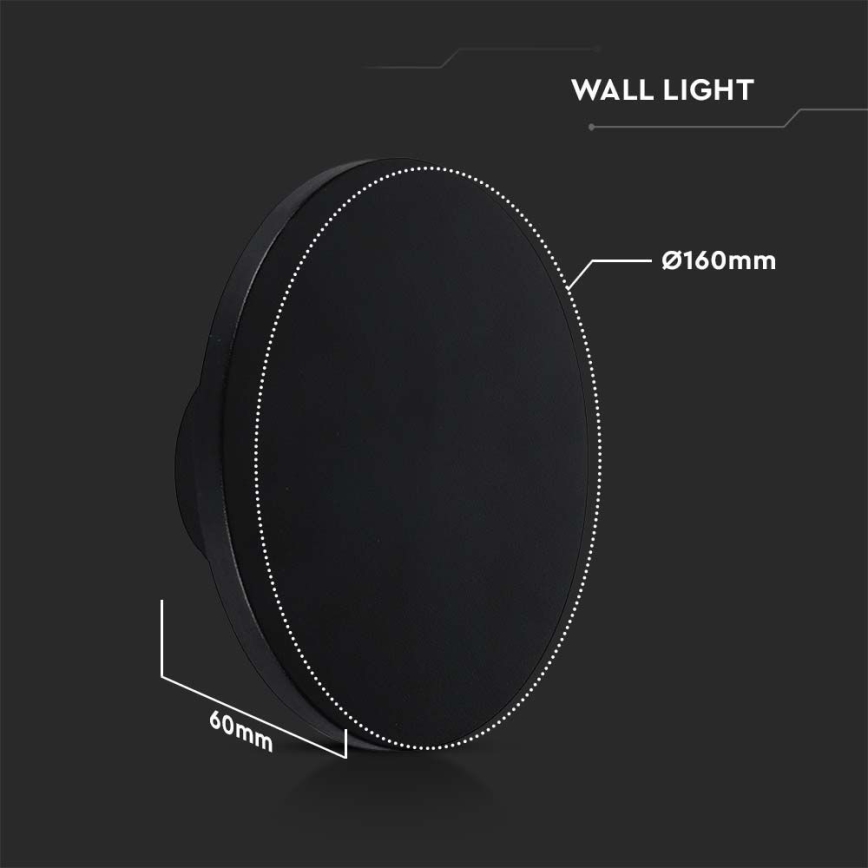 LED spoljašnje zidno svetlo LED/12W/230V 3000K IP65 crna