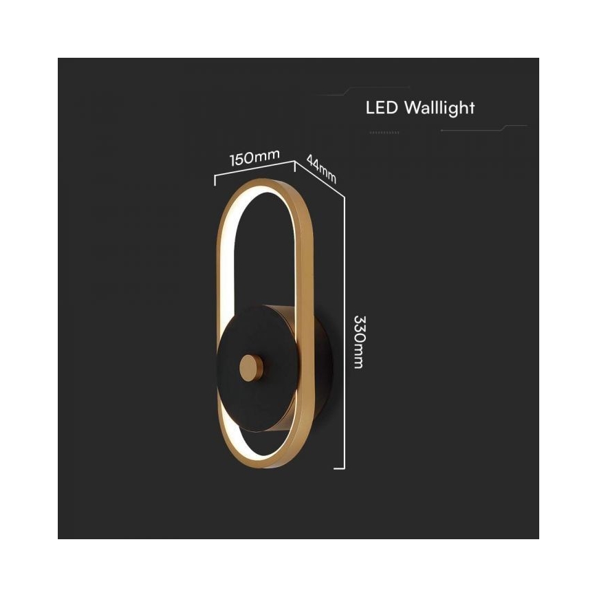 LED spoljašnje zidno svetlo LED/15W/230V IP54 4000K mesing