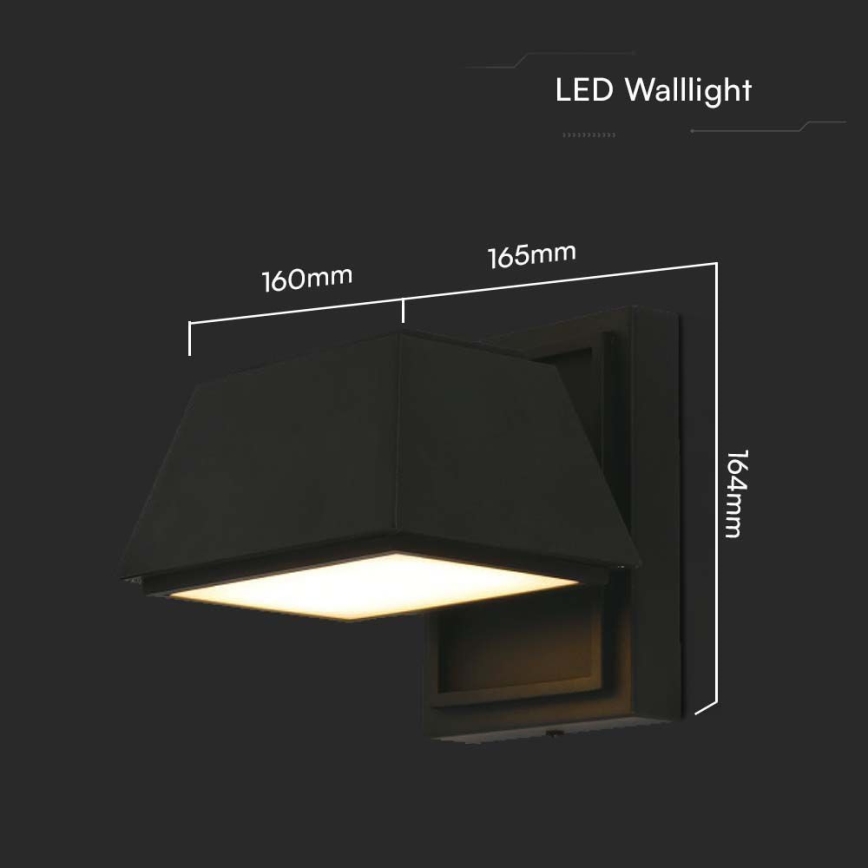 LED spoljašnje zidno svetlo LED/15W/230V IP65 4000K crno