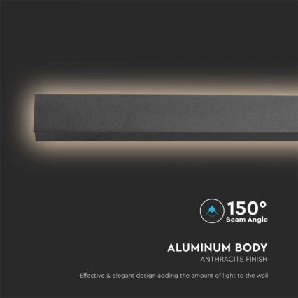 LED spoljašnje zidno svetlo LED/16W/230V 4000K IP65 101 cm crno