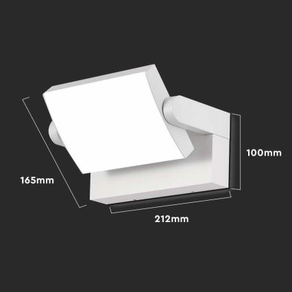 LED spoljašnje zidno svetlo LED/17W/230V 3000K IP65 belo