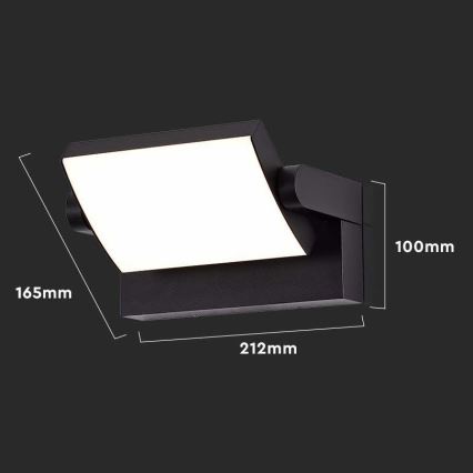 LED spoljašnje zidno svetlo LED/17W/230V 3000K IP65 crno