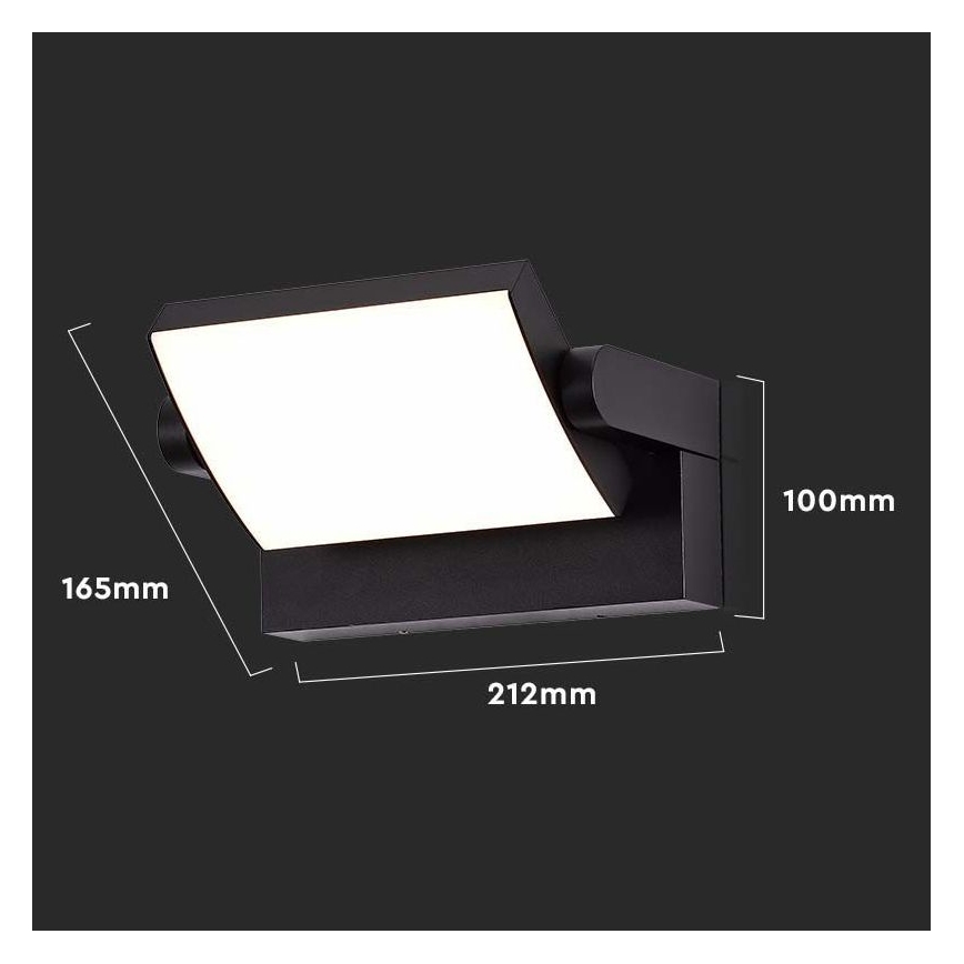 LED spoljašnje zidno svetlo LED/17W/230V 3000K IP65 crno