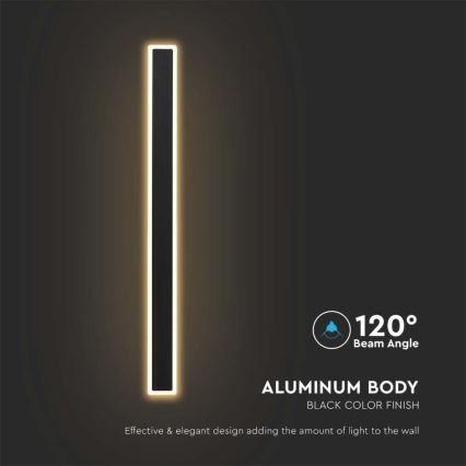 LED spoljašnje zidno svetlo LED/17W/230V 3000K IP65 crno