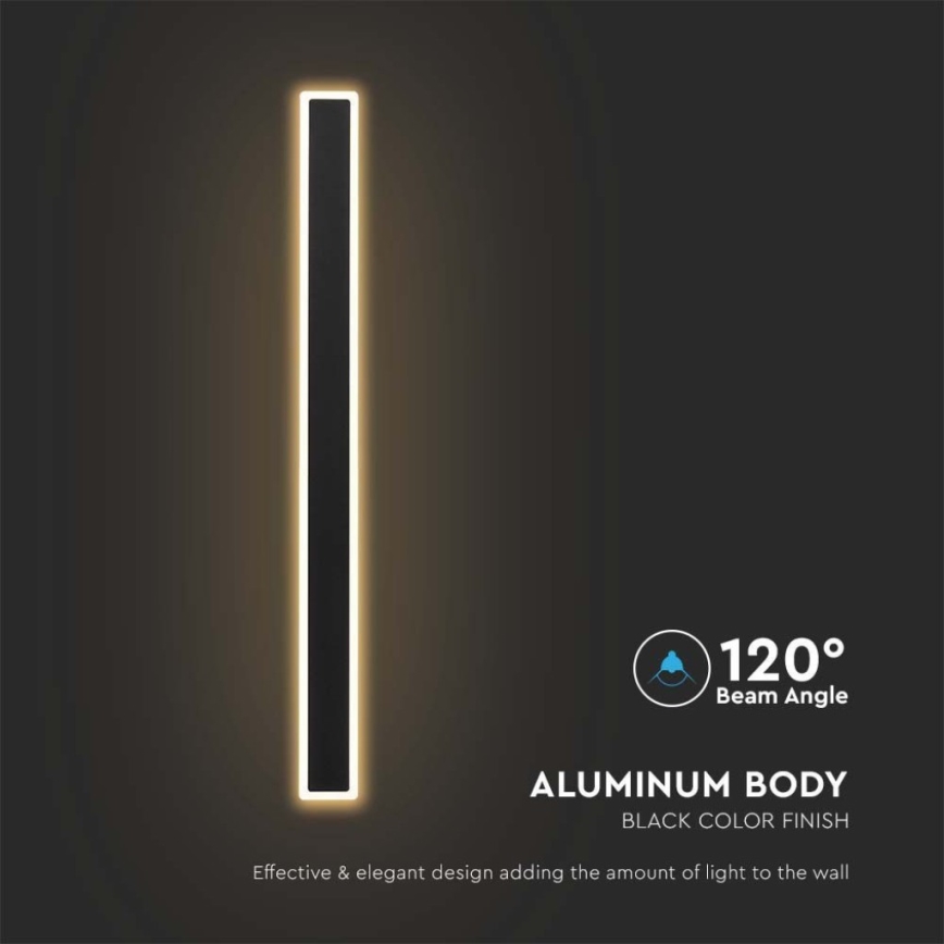 LED spoljašnje zidno svetlo LED/17W/230V 3000K IP65 crno