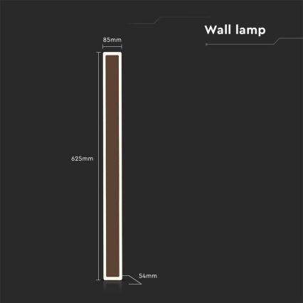 LED spoljašnje zidno svetlo LED/17W/230V 4000K IP65 braon