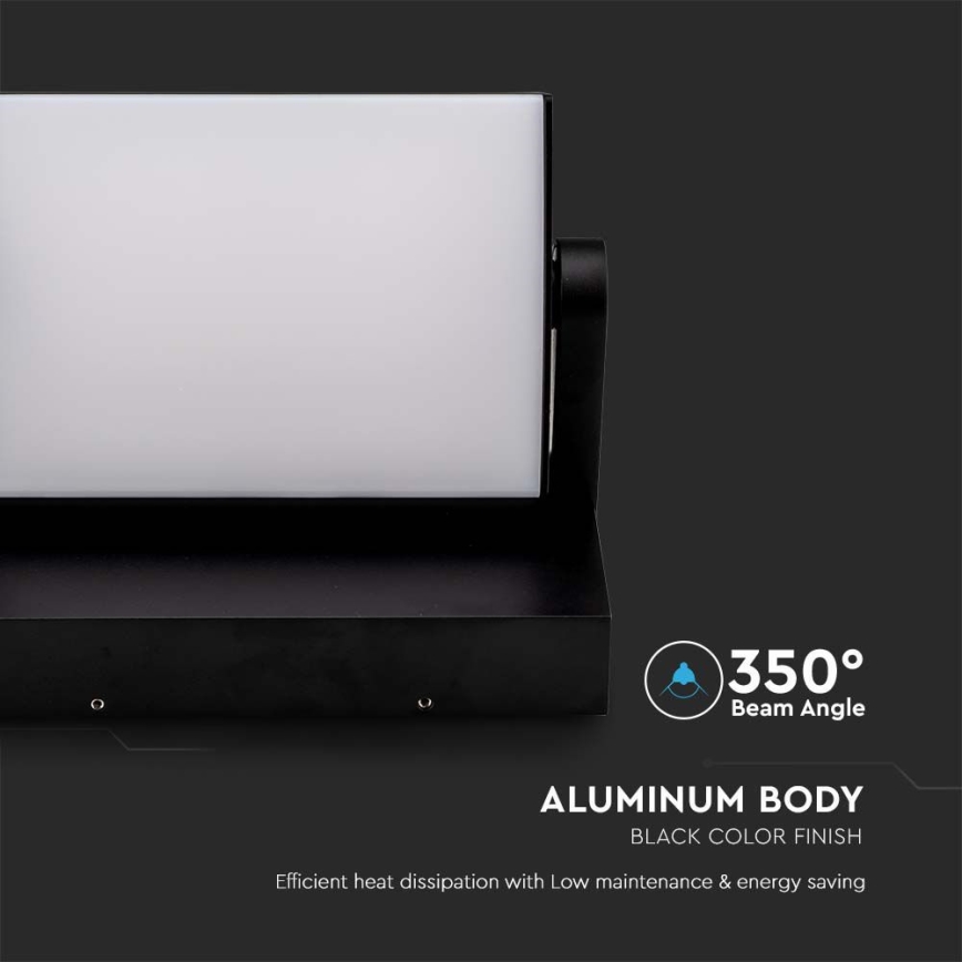 LED spoljašnje zidno svetlo LED/17W/230V 4000K IP65 crno