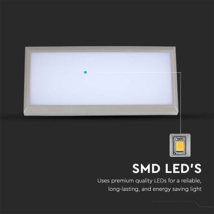 LED spoljašnje zidno svetlo LED/20W/230V 4000K IP65 sivo