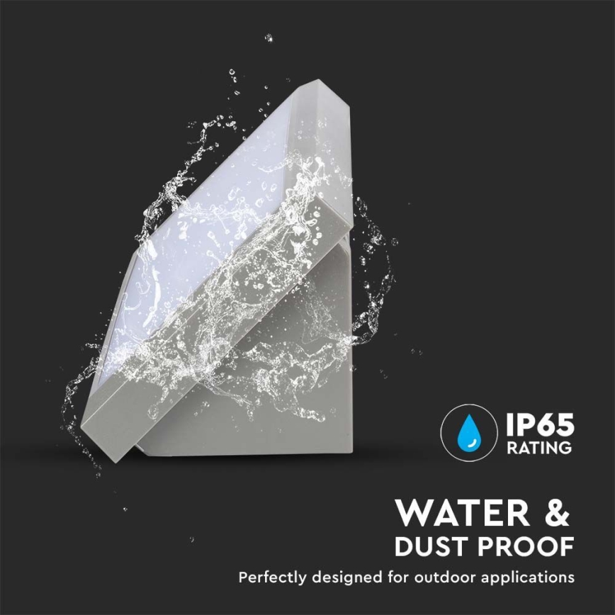 LED spoljašnje zidno svetlo LED/20W/230V 6400K IP65 sivo