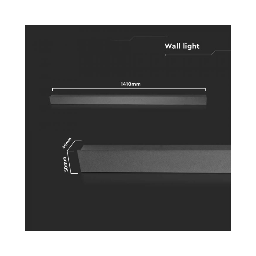 LED spoljašnje zidno svetlo LED/23W/230V 3000K IP65 141 cm crno
