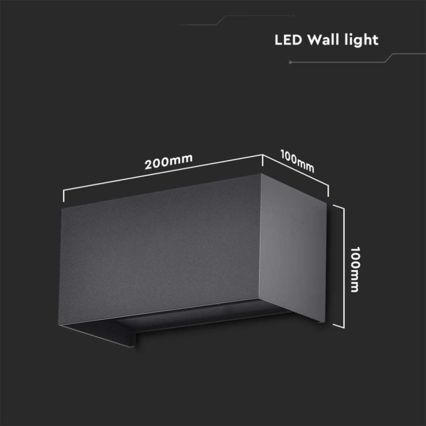 LED spoljašnje zidno svetlo LED/24W/230V 3000K IP65 crno