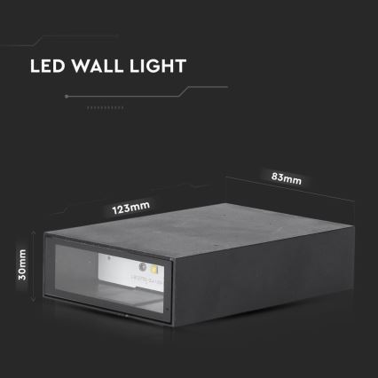 LED spoljašnje zidno svetlo LED/4W/230V 3000K IP65 crno