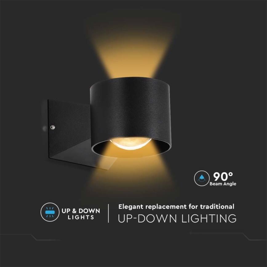LED spoljašnje zidno svetlo LED/5W/230V 3000K IP65 crno
