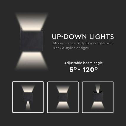 LED spoljašnje zidno svetlo LED/5W/230V 4000K IP65 crna