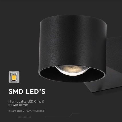 LED spoljašnje zidno svetlo LED/5W/230V 4000K IP65 crna