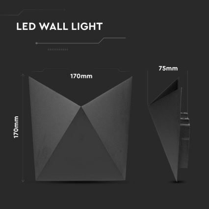 LED spoljašnje zidno svetlo LED/5W/230V 4000K IP65 crno