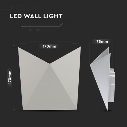 LED spoljašnje zidno svetlo LED/5W/230V 4000K IP65 sivo