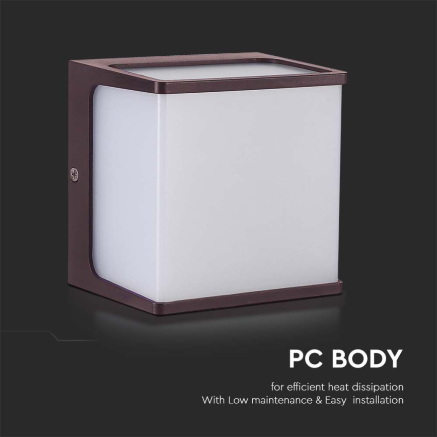 LED Spoljašnje zidno svetlo LED/8W/230V IP65 4000K braon