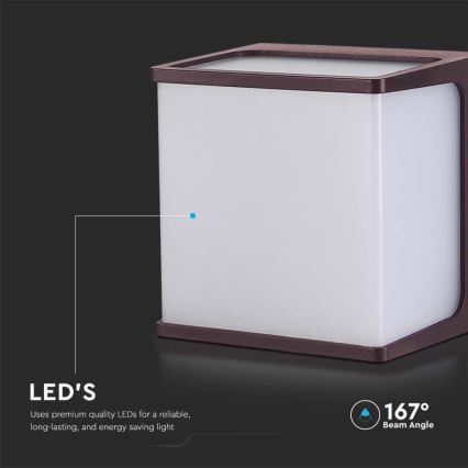 LED Spoljašnje zidno svetlo LED/8W/230V IP65 4000K braon
