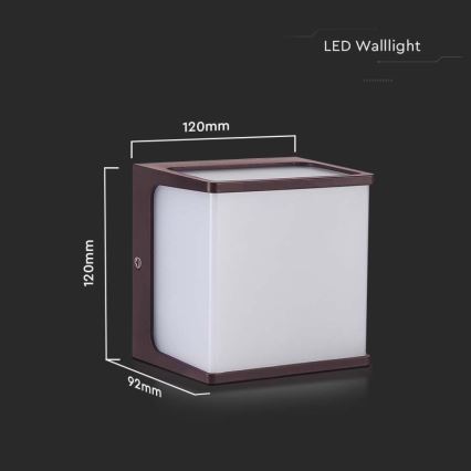 LED Spoljašnje zidno svetlo LED/8W/230V IP65 4000K braon