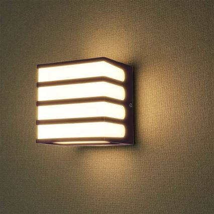 LED spoljašnje zidno svetlo LED/8W/230V IP65 4000K braon