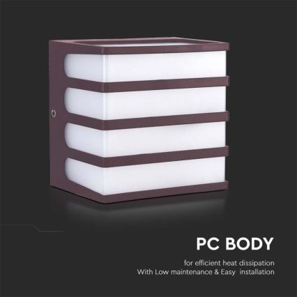 LED spoljašnje zidno svetlo LED/8W/230V IP65 4000K braon