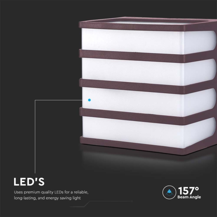 LED spoljašnje zidno svetlo LED/8W/230V IP65 4000K braon
