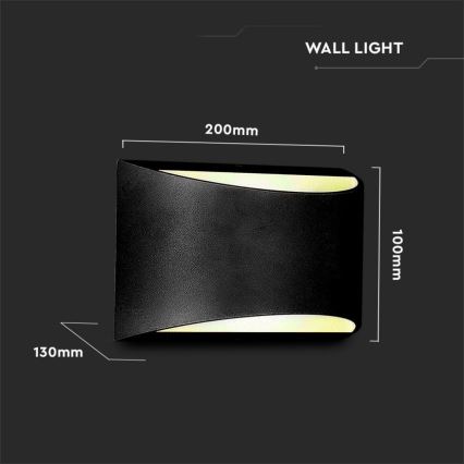 LED spoljašnje zidno svetlo LED/9W/230V 4000K IP54 crno