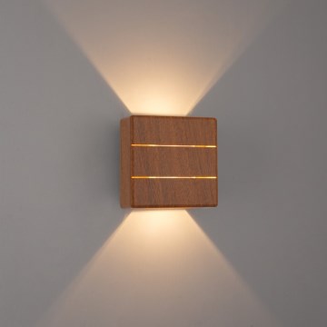 LED spoljašnje zidno svetlo LUXLINE 6W/230V 3000K IP54 orah