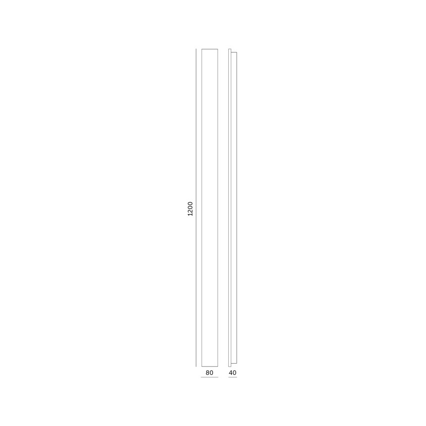 LED spoljašnje zidno svetlo MIRANA LED/25W/230V 4000K IP44 120 cm crna