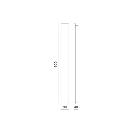 LED spoljašnje zidno svetlo MIRANA S LED/12W/230V 4000K IP44 60 cm crna