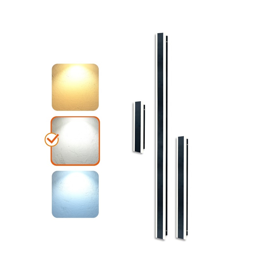 LED Spoljašnje zidno svetlo MIRANA S LED/8W/230V 4000K IP44 30 cm crna