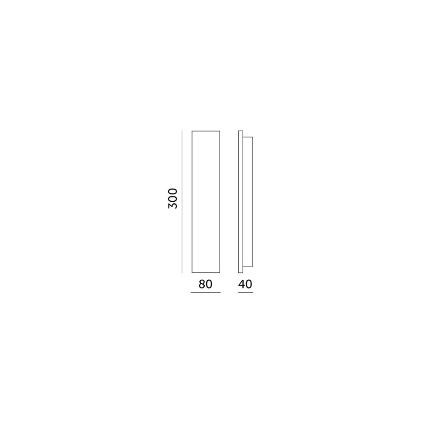 LED Spoljašnje zidno svetlo MIRANA S LED/8W/230V 4000K IP44 30 cm crna