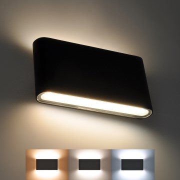 LED spoljašnje zidno svetlo MODENA LED/12W/230V 3000/4000/6000K IP54 crna