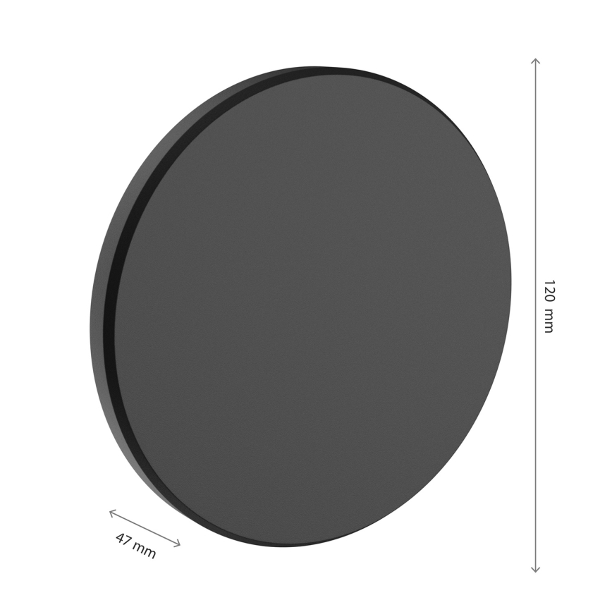 Spoljašnje zidno LED svetlo PIATTA LED/9W/230V 3000/4000/6000K prečnik 12 cm IP44 crna