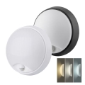 LED spoljašnje zidno svetlo sa senzorom 2 u 1 LED/20W/230V 3000/4000/6500K IP65 prečnik 22 cm