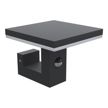 LED spoljašnje zidno svetlo sa senzorom BARI LED/10W/230V 4000K IP54 antracit