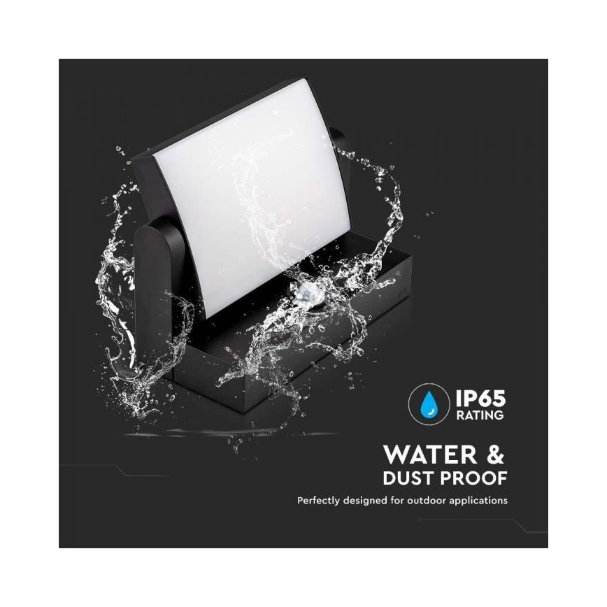 LED spoljašnje zidno svetlo sa senzorom LED/17W/230V 3000K IP65 crno