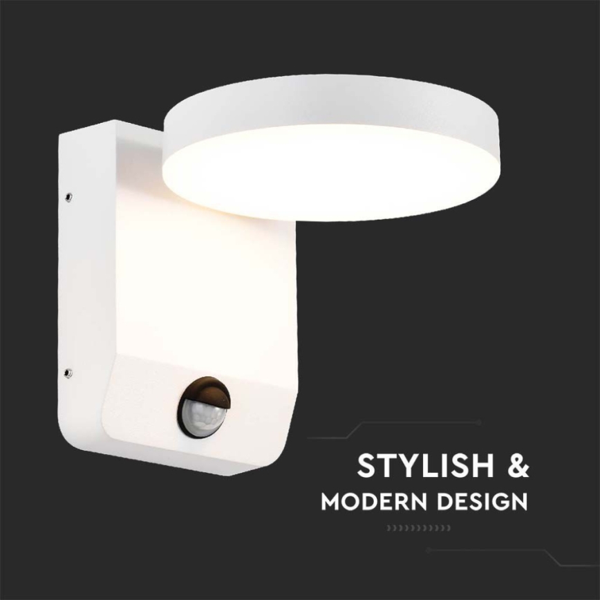 LED Spoljašnje zidno fleksibilno svetlo sa senzorom LED/17W/230V IP65 4000K belo
