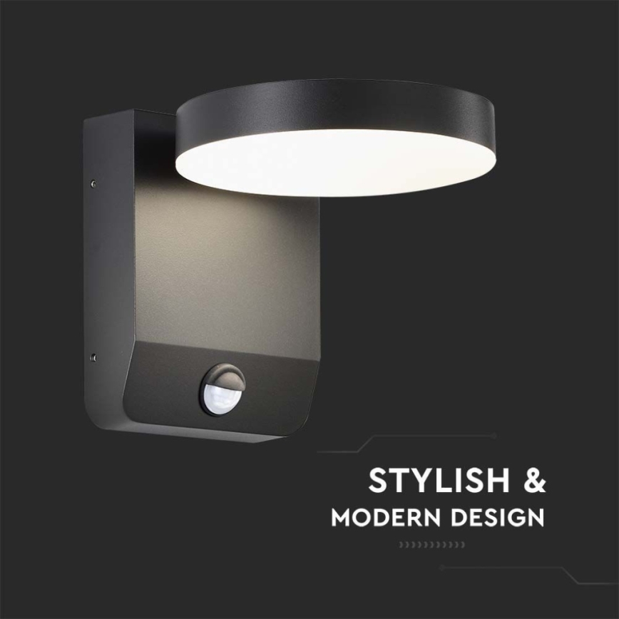 LED spoljašnja zidna fleksibilna svetiljka sa senzorom LED/17W/230V IP65 4000K crna