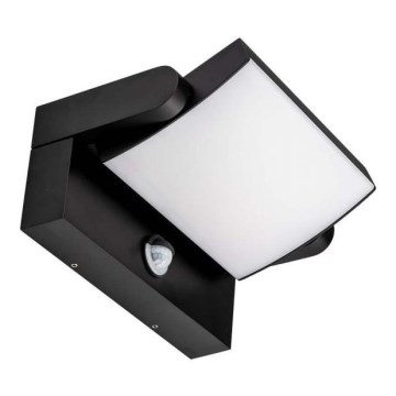 LED spoljašnje zidno svetlo sa senzorom, LED/17W/230V, 4000K, IP65, crno