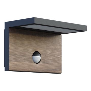 LED spoljašnje zidno svetlo sa senzorom NATURA LED/12W/230V 4000K IP54 braon/antracit