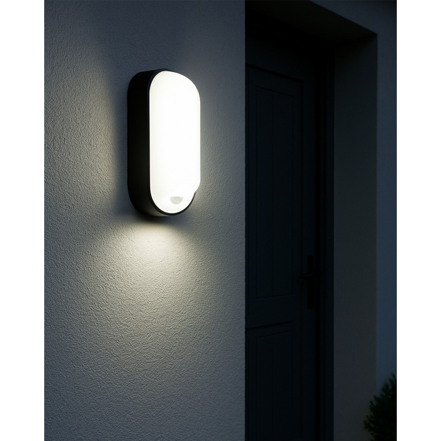LED prigušiva spoljašnje zidno svetilo sa senzorom pokreta LED/12/15/18W/230V 3000K/4000K/6500K IP65 crna/bela