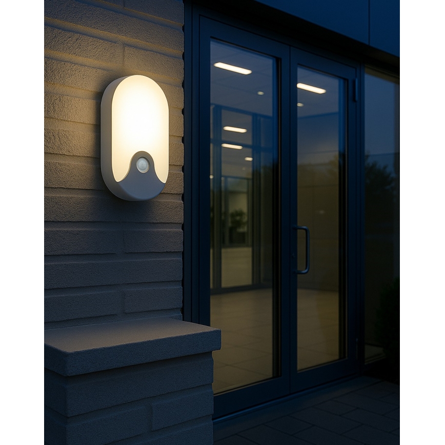 LED spoljašnje zidno svetlo sa senzorom pokreta LED/18W/230V IP44, belo