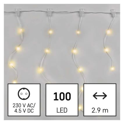LED spoljašnji božićni lanac 100xLED/8 funkcija 7,9x0,7m IP44 topla bela