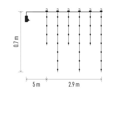 LED spoljašnji božićni lanac 100xLED/8 funkcija 7,9x0,7m IP44 topla bela