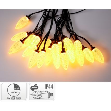 LED spoljašnji božićni lanac 20xLED/230V 14,5 m IP44 topla bela